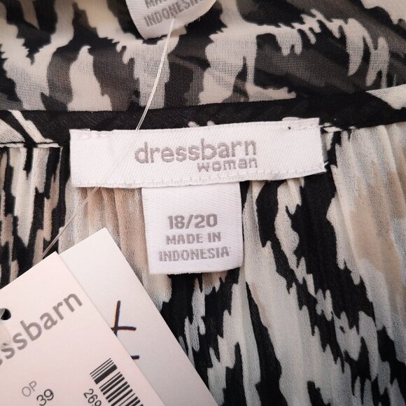 NWT Dress Barn Ladies Size 2X Black/Tan/Beige Twin Set Cami & Blouse - Picture 3 of 14